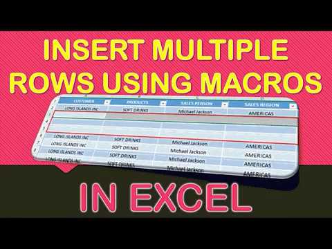 macro for inserting rows in excel mac